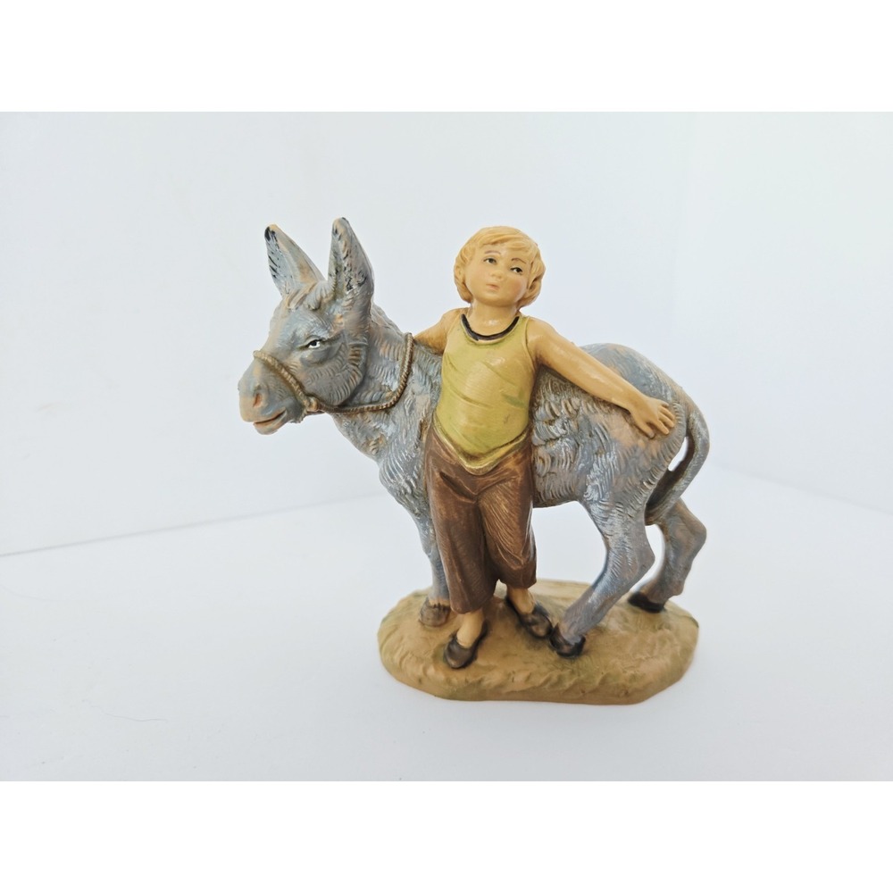 Fontanini Roman Italy Nisan A Boy And His Donkey Nativity Collection figure